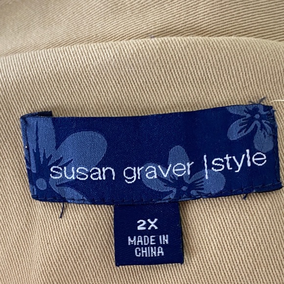 Susan Graver, Plus Size 2X Tan Jacket Embroidered Button Closure EUC - Picture 11 of 15
